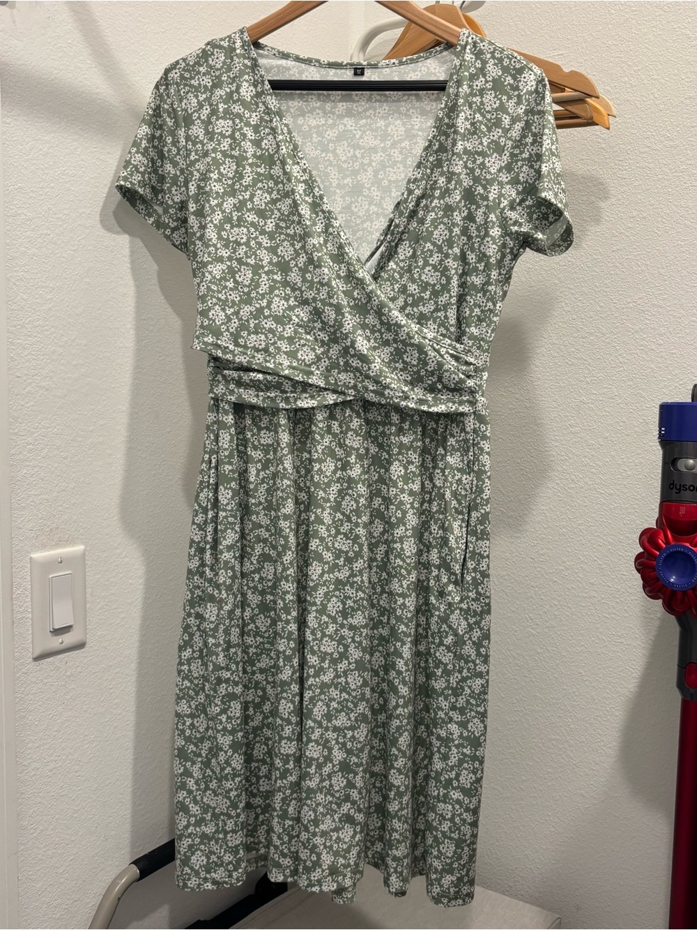 Green Floral Women's Nursing Dress